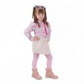 Bota Coturno Infantil Menina Com Pelinhos Rosa/Preto