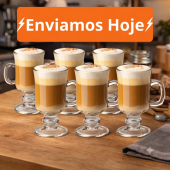 Kit 3/6 Canecas Vidro Capuccino