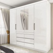 Guarda Roupa Império 4P 6G Espelho 200cm, Frete Grátis, Cartão 12x!