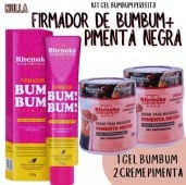 KIT BUMBUM PERFEITO - 2 Gel PIMENTA NEGRA + 1 FIRMADOR BUMBUM PREMIUM - Rhenuks