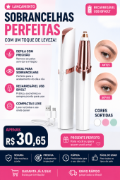 Caneta depiladora sombrancelha elétrica recarregável USB bivolt