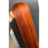 Cabelo Mega Hair Ruivo Laranjinha Liso Fibra Russa Aplique Organico