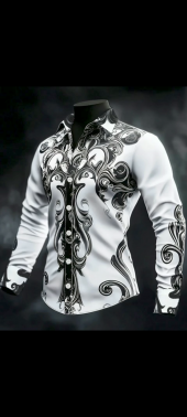 Camisa Masculina Rêtro em 3D