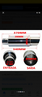 Abafador esportivo de 3,5 polegadas Hks inox escapamento