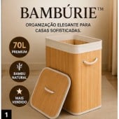 Cesto de Roupa Bambúrie Premium Organizador para Casa Sofisticada