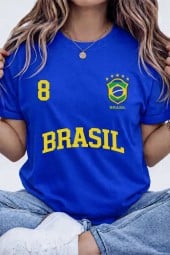 Camiseta Feminina Brasil Copa Camisa Torcedor 100% Algodão