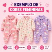 Kit com 3 macacão Soft bebê