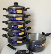 Kit panelas com 5 unidades em aço inox
