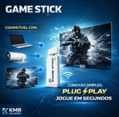 Adaptador videogame game stick M15 2 controles game stick branco 127/220v