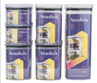 Potes Herméticos Amobox 6 Unidades 2200ml Quadrado