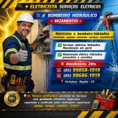 Eletricista Bombeiro Hidráulico 24hs (85) 99858-1919