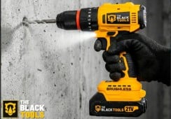 Parafusadeira Furadeira Impacto The Black Tools Profissional Motor Brushless 50 Nm Mandril de Aço