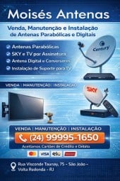 Técnico antenista Moises antenas são João Volta Redonda