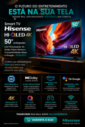 Transforme sua sala em um verdadeiro cinema com a Smart TV Hisense 50