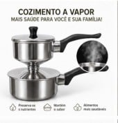Cuscuzeira Inox 9,5cm Com Tampa Panela Para Cuscuz Cozimento A Vapor Aço Inox Resistente