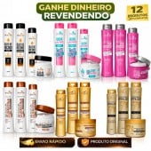 Kit 12 produtos shampoo condicionador máscara creme pentear