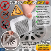 Kit 10 telas protetoras adesivas ralo banheiro cozinha filtro de cabelo inseto antiodor