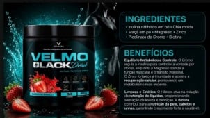Combo Velmo Black Original - Drink + Cápsulas / Frete Grátis.