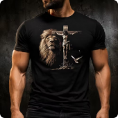 Camisa Camiseta algodão preta de jesus na cruz