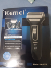 Barbeador Elétrico Kemei 3 em 1 KM 6558 Corta Cabelo Barba