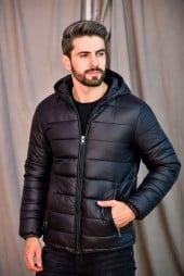 Jaqueta Puffer Masculina Bobojaco Bomber Blusa de Frio Inverno Neve Com Touca Removível