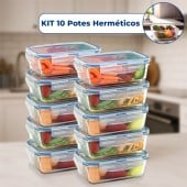 Kit 10 potes hermético