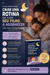 Um e-book prático para criar uma rotina que ajuda seu filho a adormecer com mais tranquilidade.