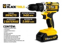 Parafusadeira Furadeira De Impacto The Black Tools Profissional TB-21PX 2 Baterias Com Maleta 60Hz A