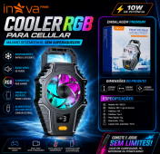 INOVA Cooler Gamer Turbo Radiador Celular Resfriamento Rápido com Radiador RGB