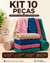 Kit 10 Toalhas Banho Jade 100% Algodão Melhor Custo Benefício
