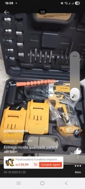 Parafuradeira furadeira profissional 48v 2 parafusos