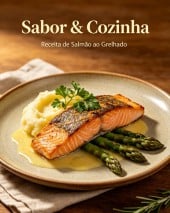 Um e-bok com várias receitas do café da manhã ate a sobremesa