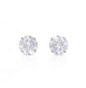 Brinco top com zirconia cristal redonda
