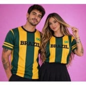 Kit Casal Brasil Camisetas Verde Amarelo Premium Moda Copa 2026