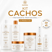Kit Cachos Profissional Samontté 6 Itens Ativador 500g Hidratação Nutrição Anti Frizz Curly