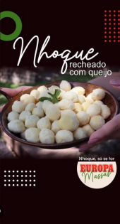 Nhoque gourmet com Massa de batata e recheio de mussarela