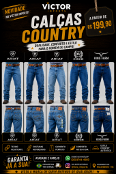 Calça country ariat,cinch,texas farm,king farm,wrangler rodeio country modelo americano balão