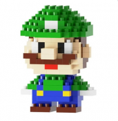 Mini Blocos de Montar Luigi Pixelado Colecionável - 164 Peça