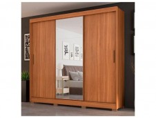 Guarda-roupa Casal com Espelho 3 Portas de Correr 6 Gavetas Demóbile Londres.