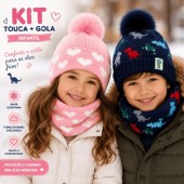 Kit Touca Infantil Com Gola Forrada Inverno