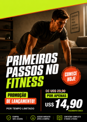 Ebook Primeiros Passos no Fitness Treinos em Casa + Nutrição + Checklists de Evolução