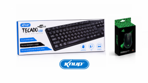 Kit Teclado E Mouse Gamer Knup USB ABNT2 Anúbis RGB