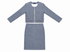 Conjunto quadriculado azul