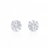 Brinco top com zirconia cristal redonda