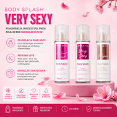 Kit 3 Body Splash Delight Very Sexy Roses 200ml Barbours