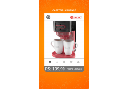 Cafeteira Elétrica Cadence com 2 xicaras Caf230 Single Up Vermelha Preto filtro reutilizáv