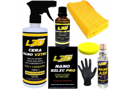 Cera Automotiva L3D+vitrificador Automotivo+aromatizante premium spray+flanela+aplicador