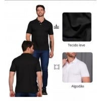 Kit 3 camisas polo masculina slim premium