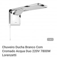 Chuveiro Ducha Branco Com Cromado Acqua Duo 220V 7800W Lorenzetti
