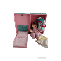 Kit boneca, armário maleta, roupas e acessórios